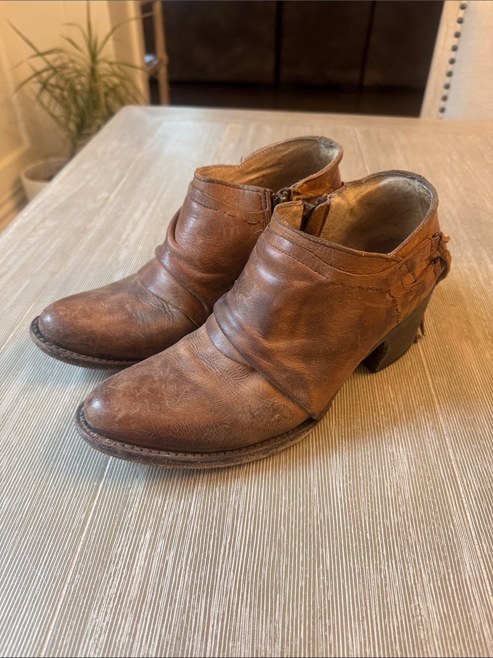 Freebird by Steven Brown Leather Ankle Booties Sandi